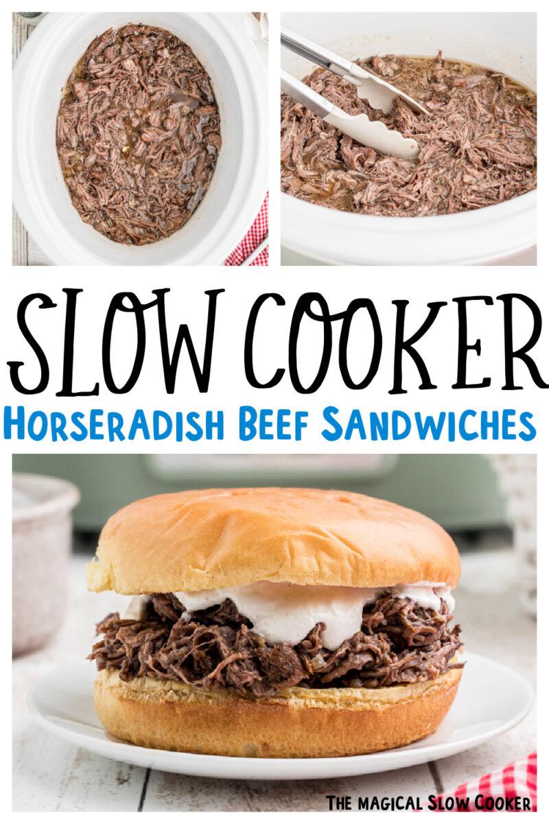 collage of beef sandwich images with text for pinterest.