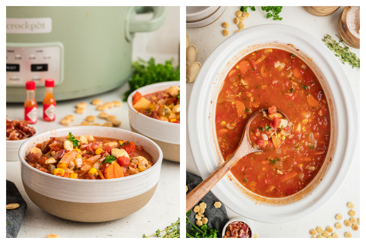 Slow Cooker Manhattan Clam Chowder - The Magical Slow Cooker