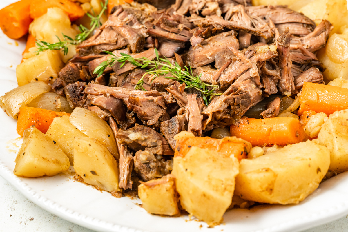 close up of coffee pot roast.