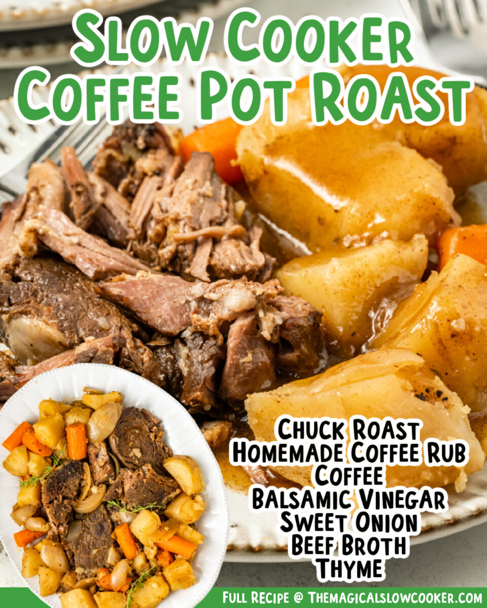images of coffee pot roast with text of ingredinets for facebook.