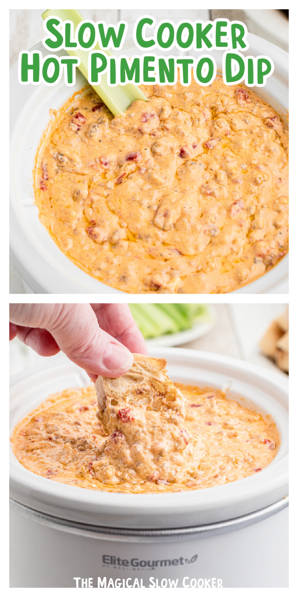2 images of sausage pimento cheese.