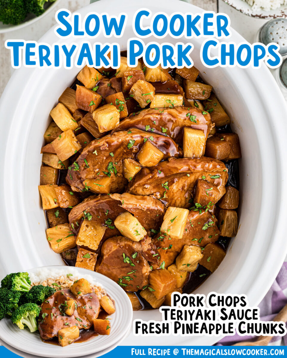 images of teriyaki pork chops with text of what the ingredients are.