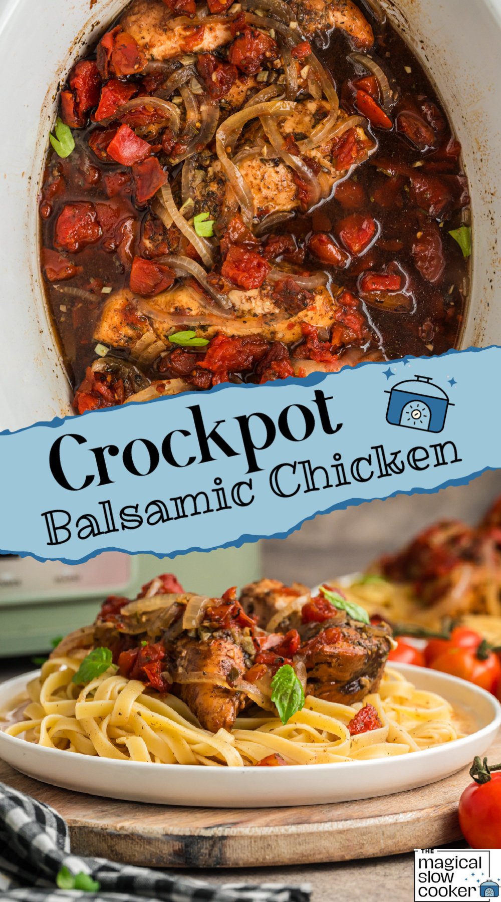 2 images of balsamic chicken.