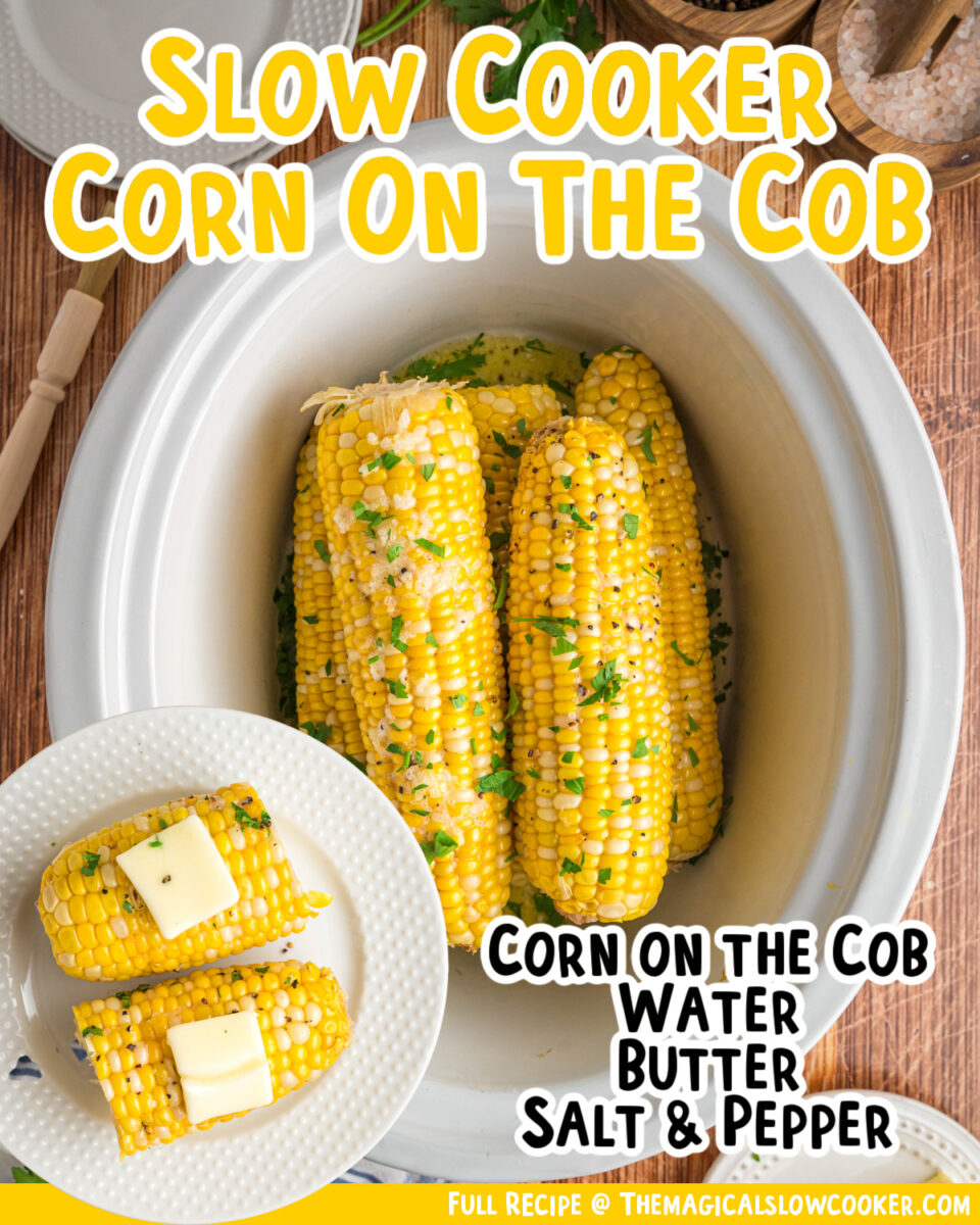 images of corn on the cob for facebook with text overlay.