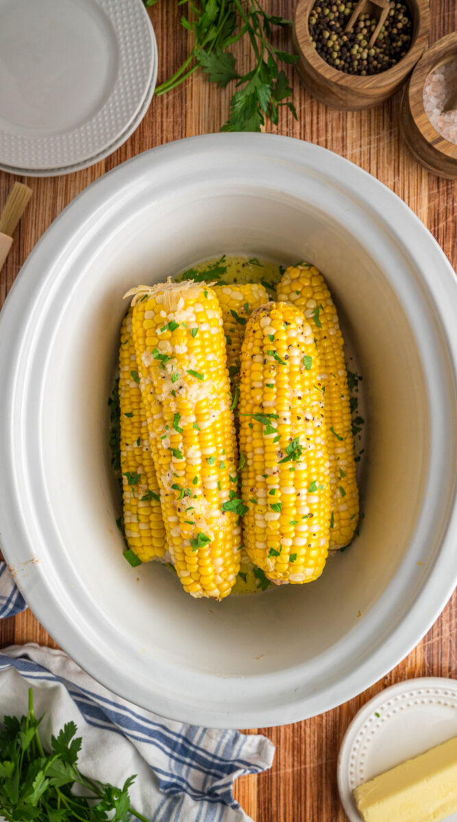 long image of corn on the cob for pinterest.