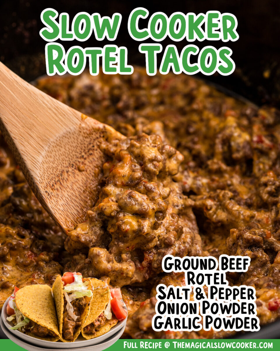 Images of tacos and taco meat with text overlay for facebook.
