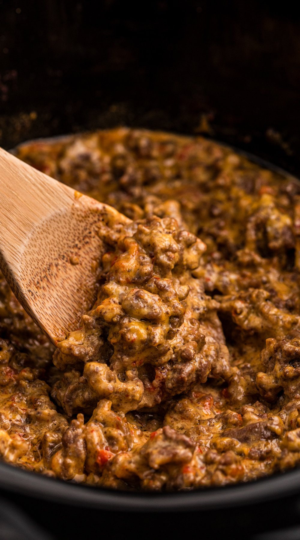 Long image of rotel taco meat for pinterest.