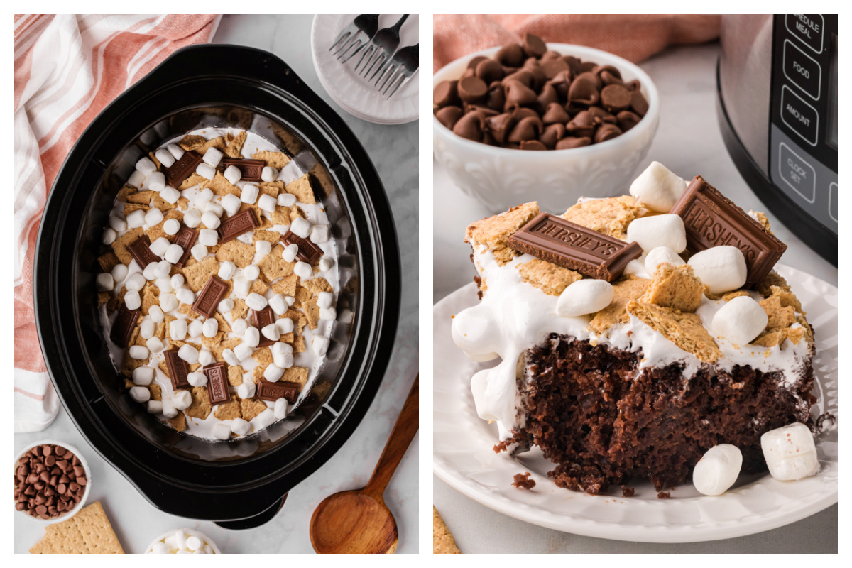 Slow Cooker Smores Cake