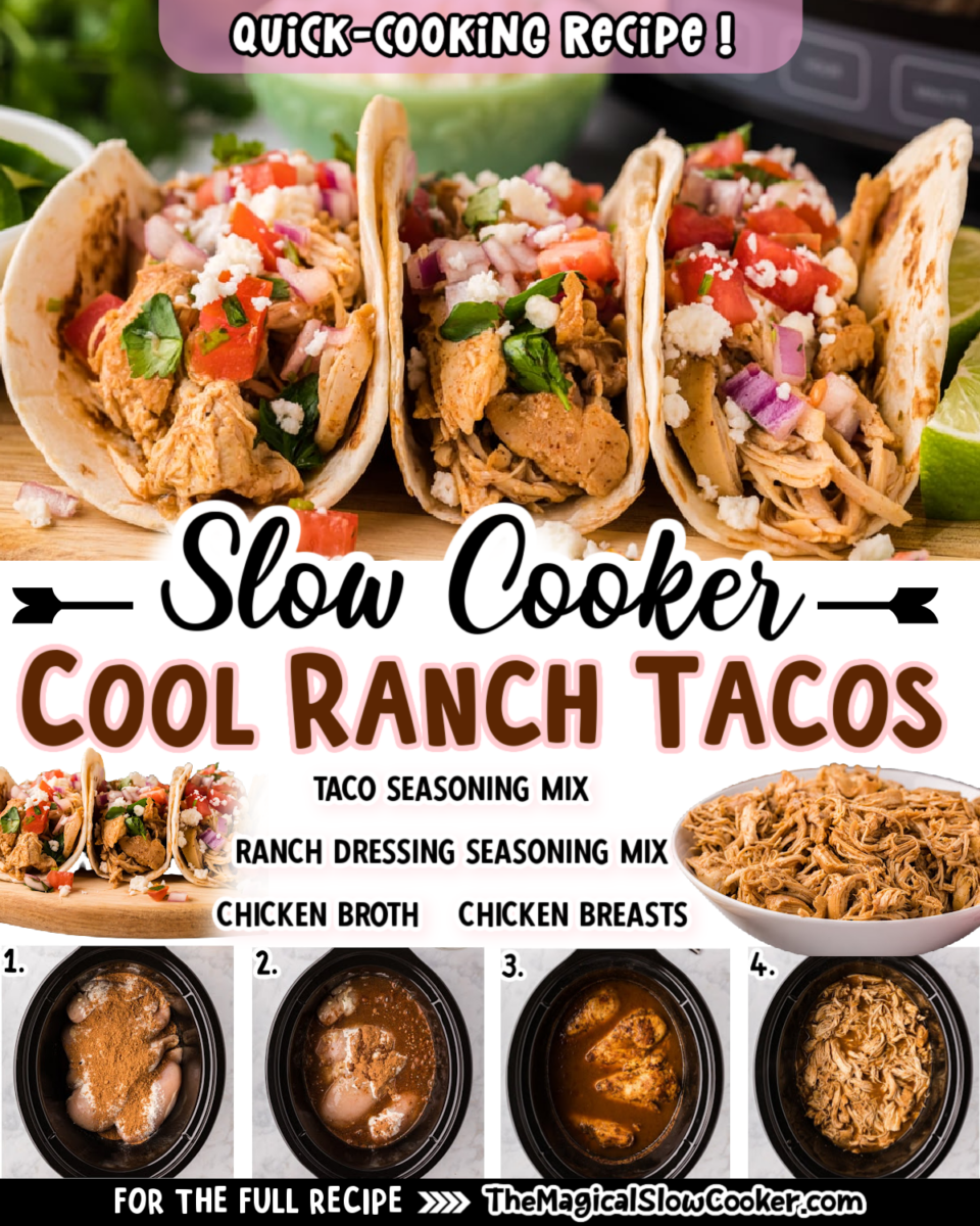Cool Ranch tacos images text of the ingredients for facebook and pinterest.