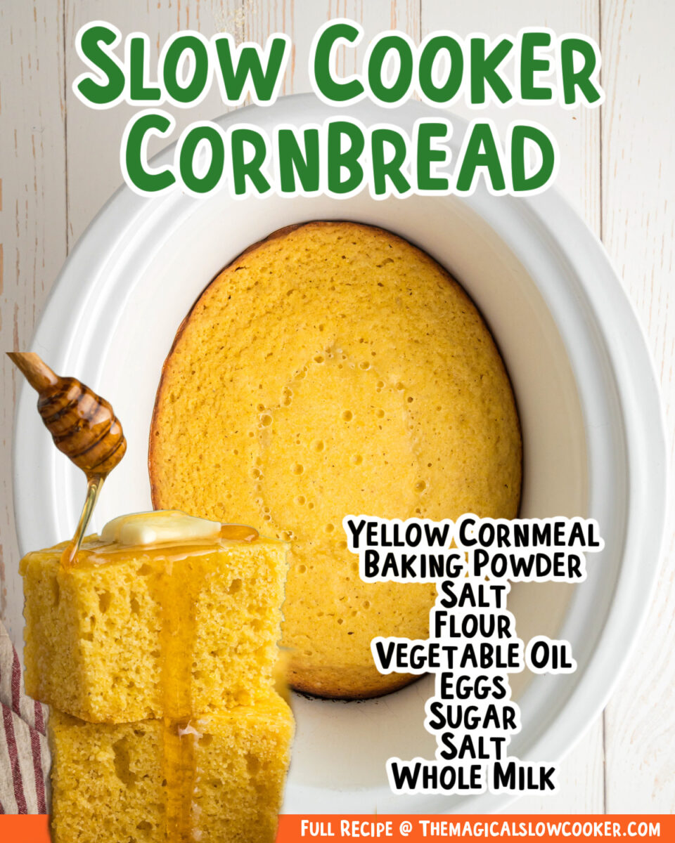 Images of cornbread with text for facebook.