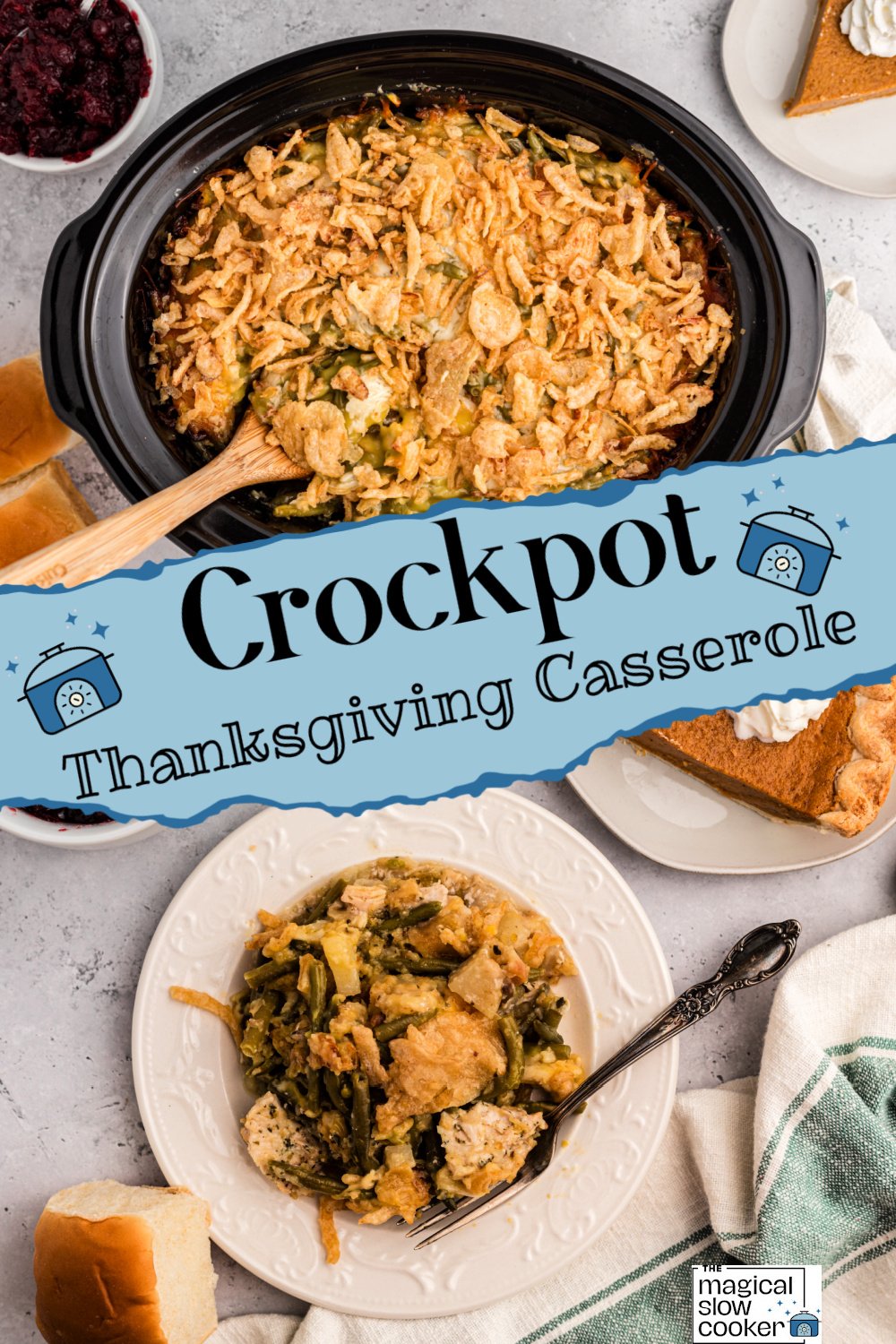 2 images of thanksgiving casserole.