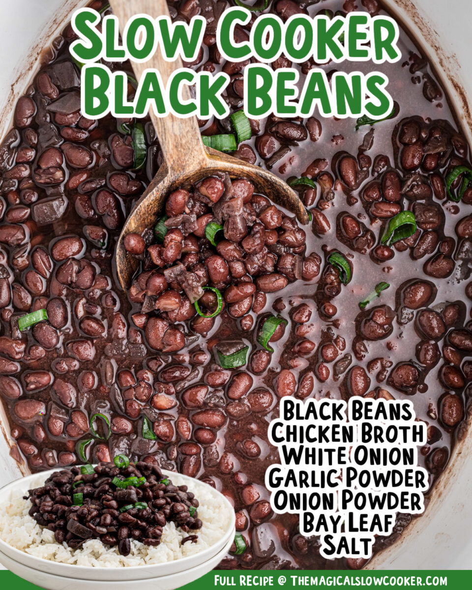 Images of black beans with text of what the ingredinets are.