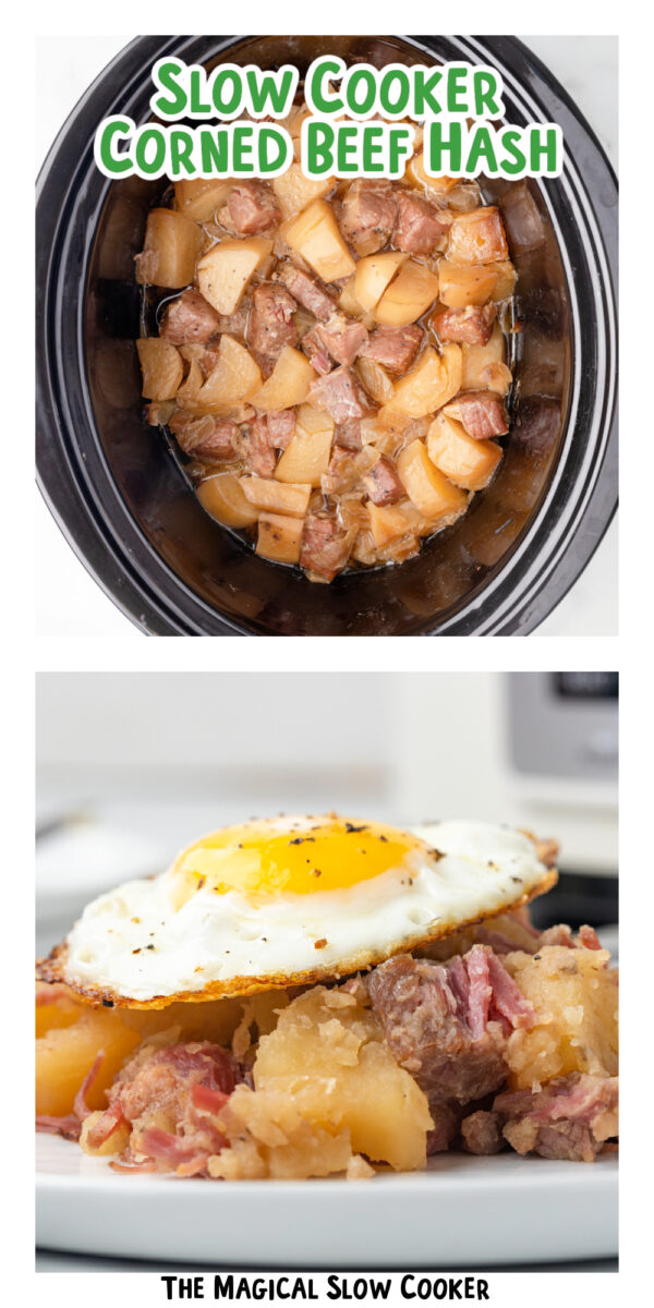2 images of corned beef hash form pinterest.
