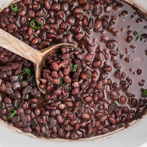 black beans in a crockpot.