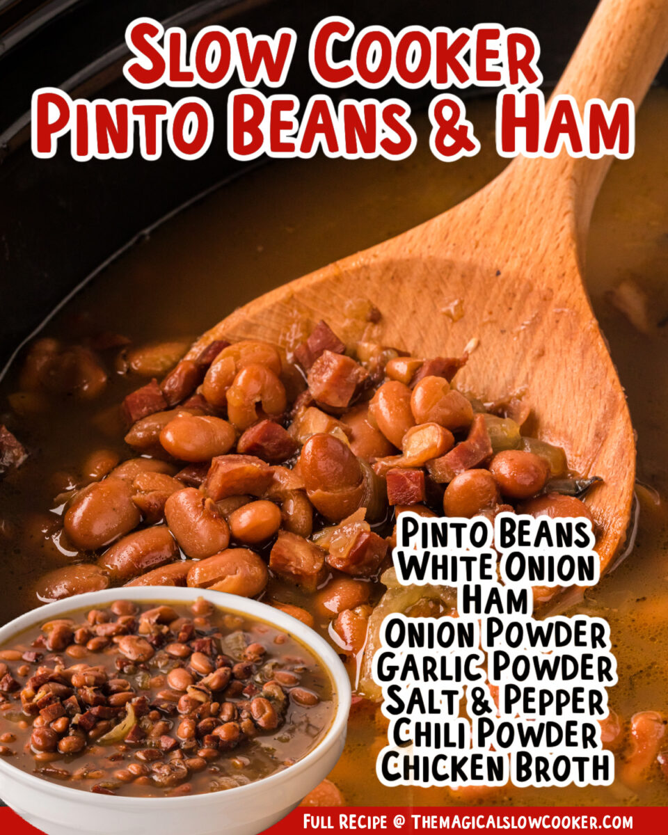 images of pinto beans with text of what the ingredients are.