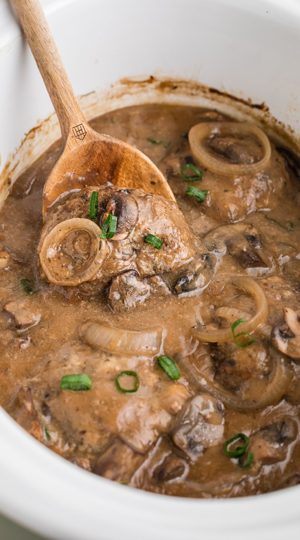 Long image of salisbury steak for pinterest.