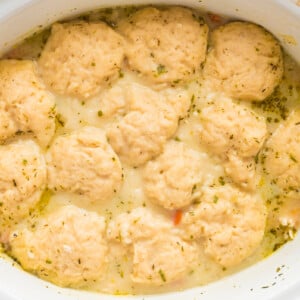 turkey and dumplings in a slow cooker.