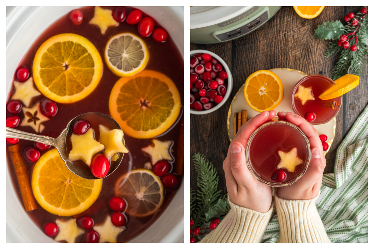 Warm Crockpot Christmas Punch - Savory Nothings