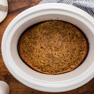 zucchini bread in a slow cooker, done cooking.
