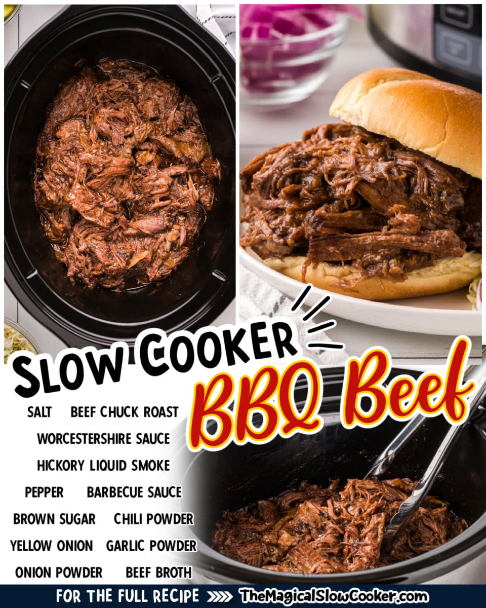BBQ beef images with text of what the ingredients are.
