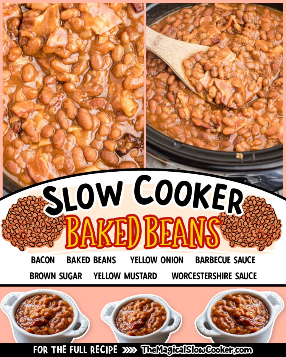 Baked beans images with text of what the ingredients are.
