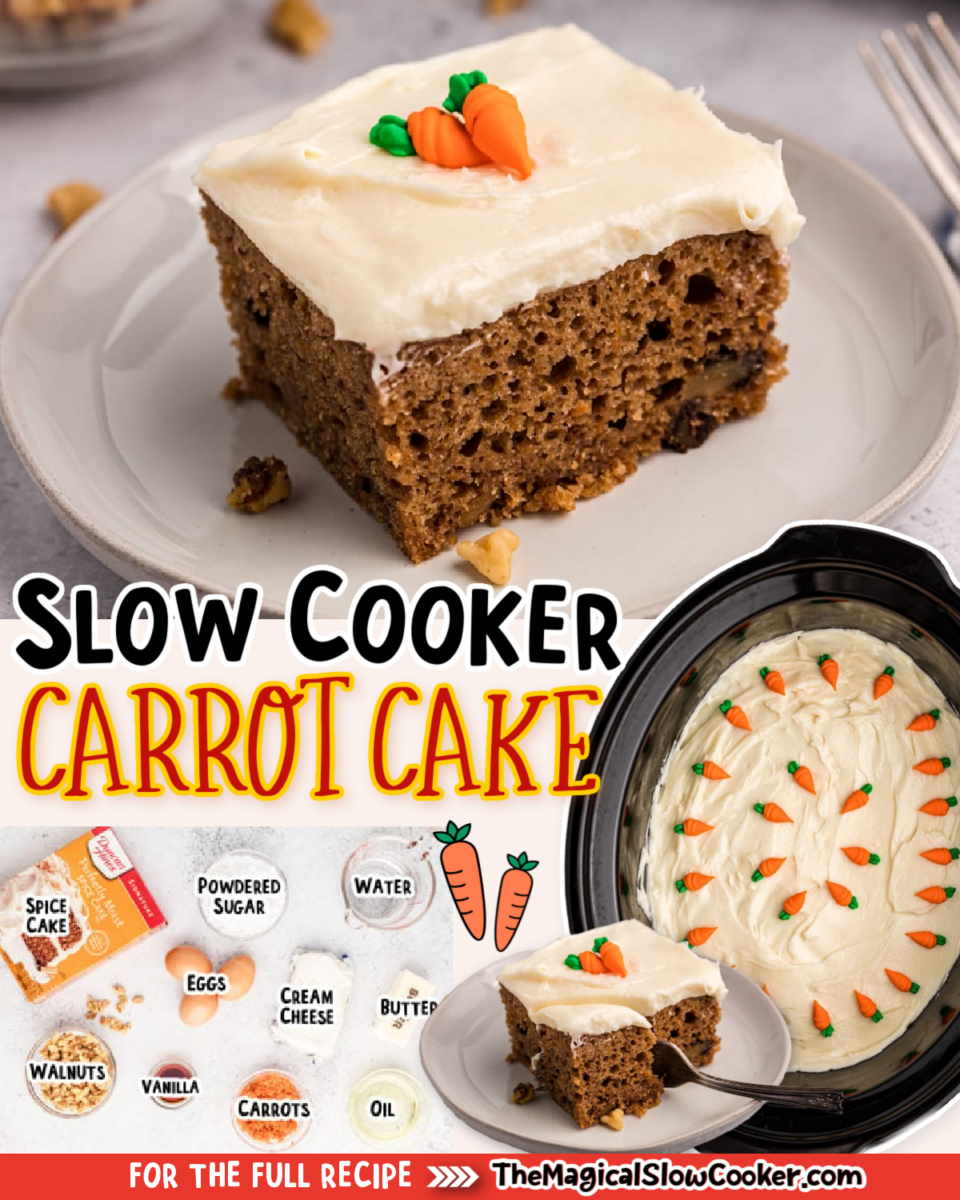 Carrot Cake images with text of what the ingredients are.