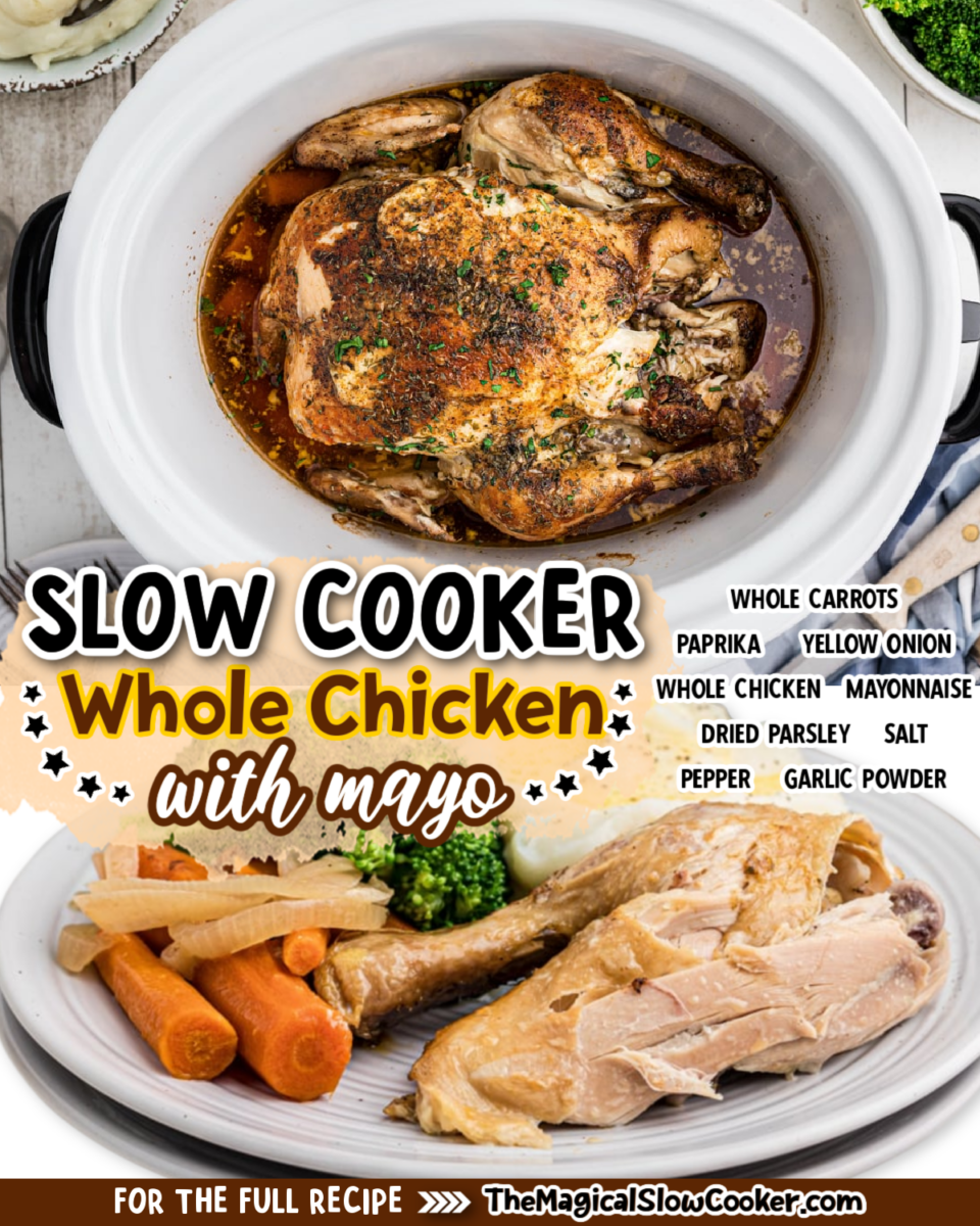 Whole chicken with Mayo images with text of what the ingredients are.