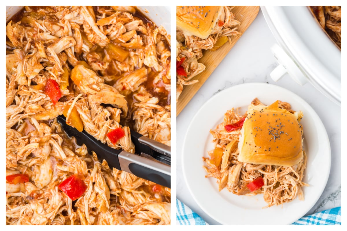 Slow Cooker Hawaiian Chicken Sliders
