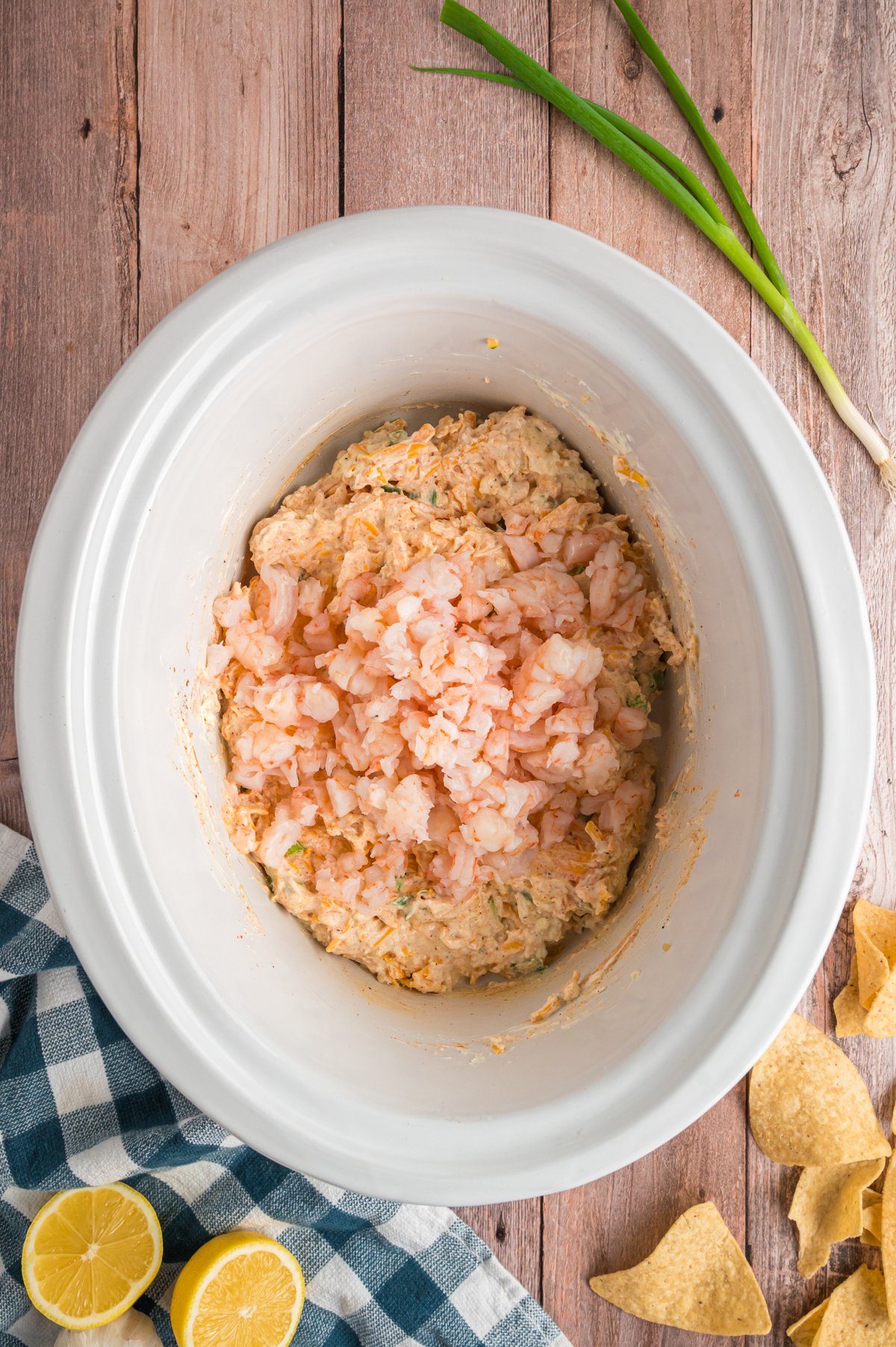 shrimp added to dip ingreidnets.