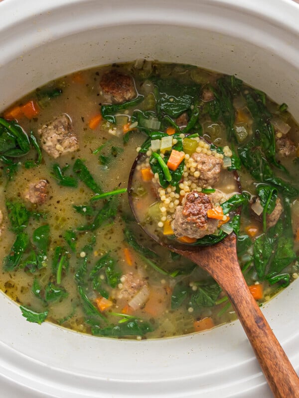 Slow Cooker Italian Wedding Soup - The Magical Slow Cooker