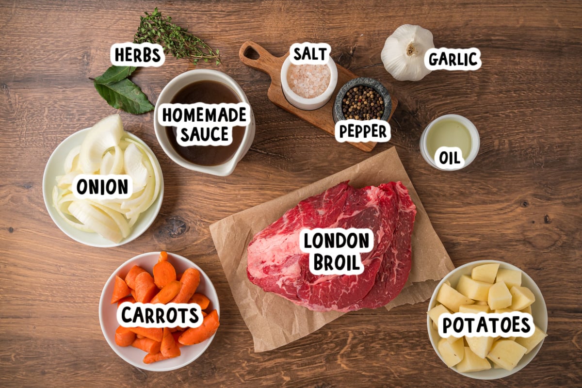 slow cooker london broil ingredients.