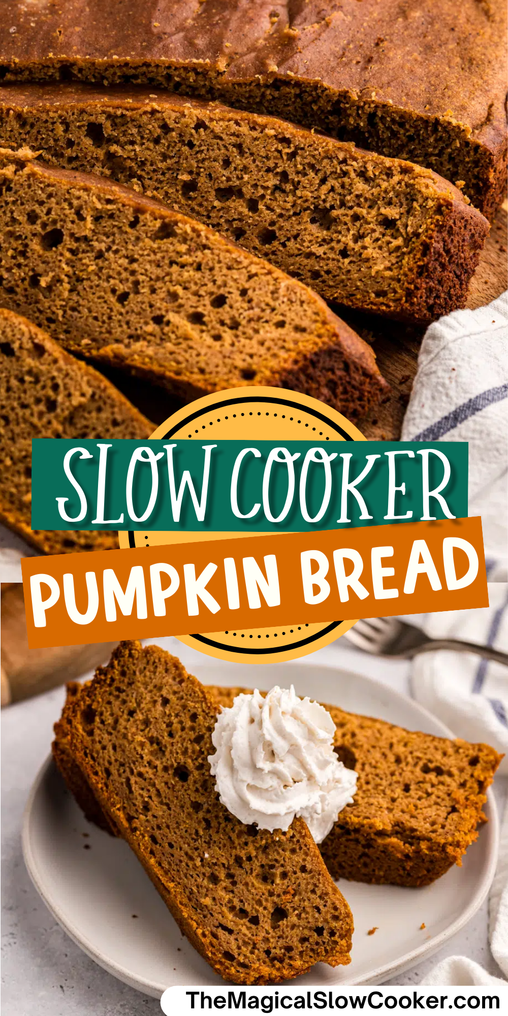 long image of pumpkin bread for pinterest.