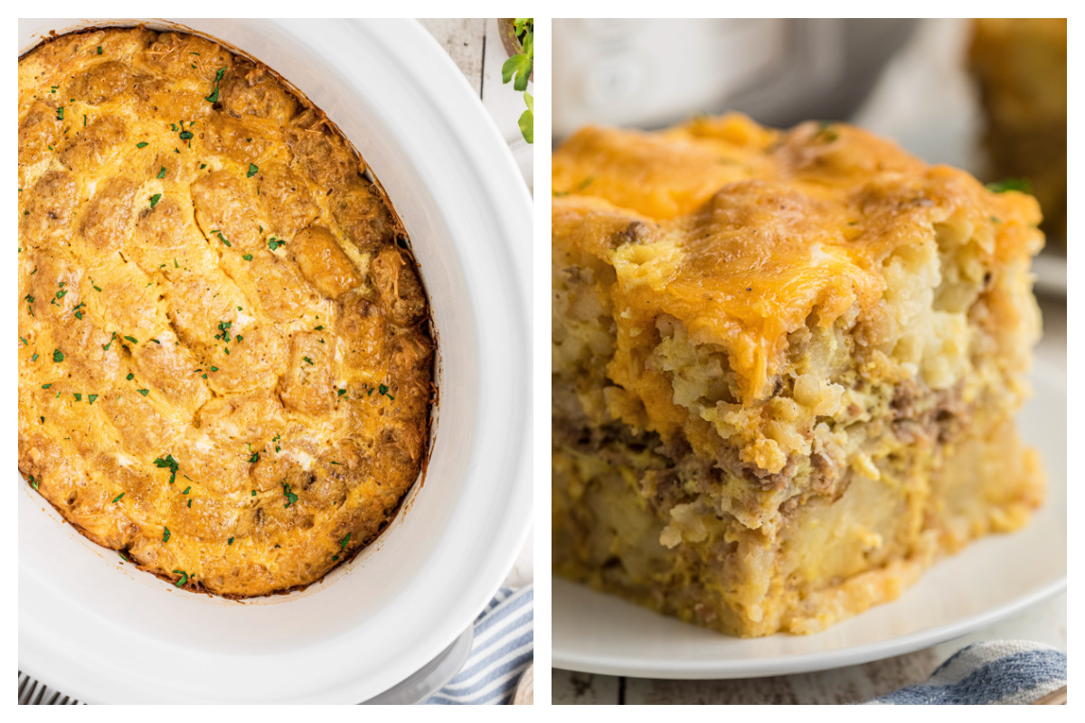 Slow Cooker Breakfast Tater Tot Casserole - The Magical Slow Cooker