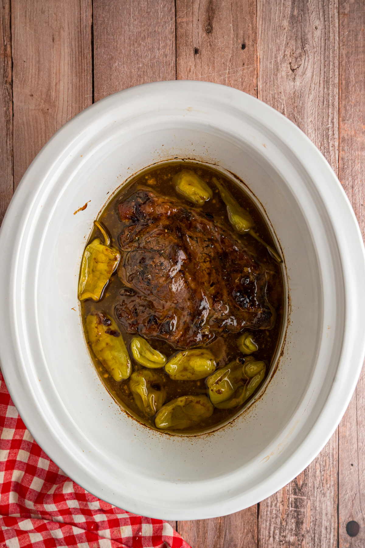 cooked missisiipi pot roast, before shredding.
