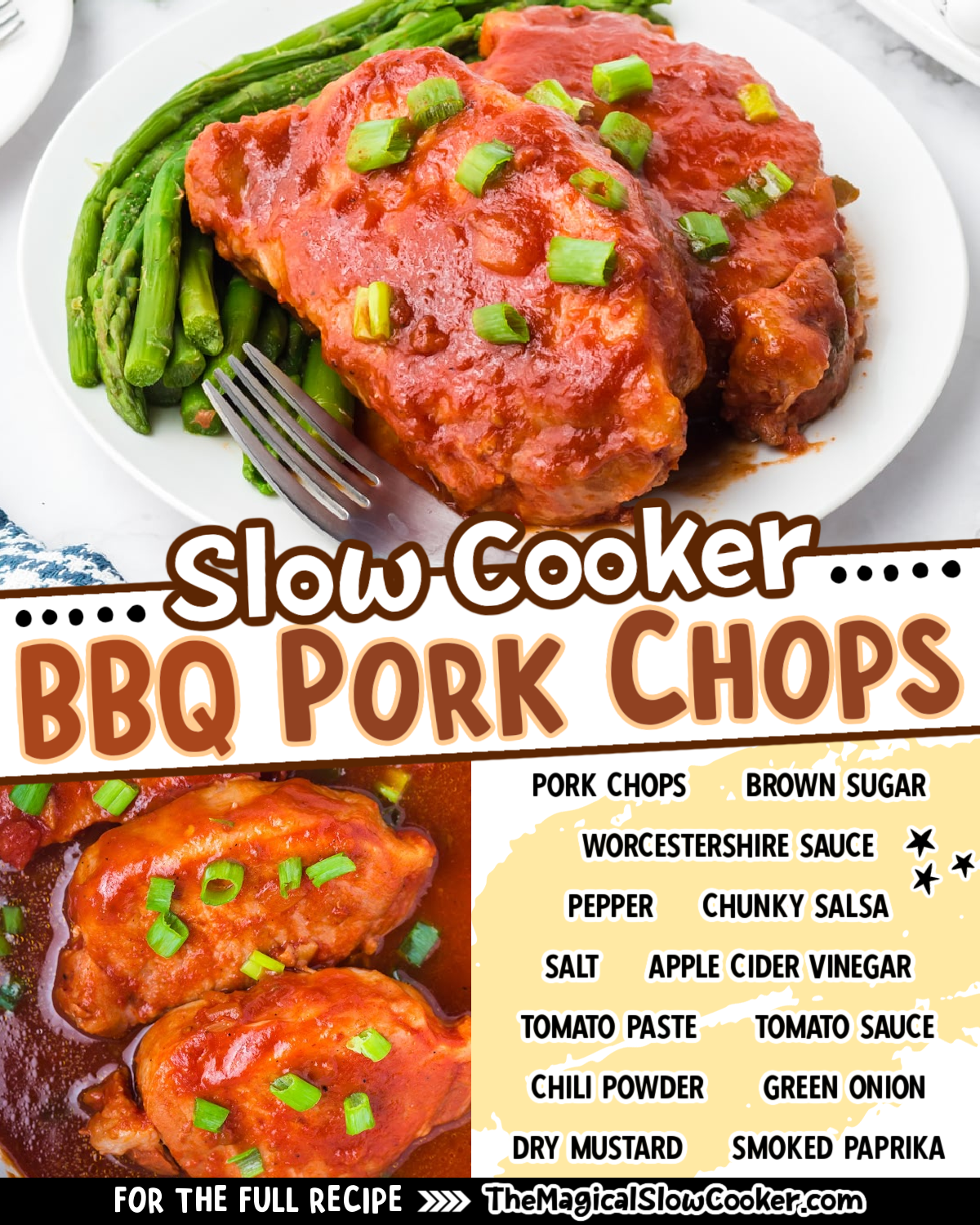 bbq pork chop photos with text of what the ingredients are for facebook.