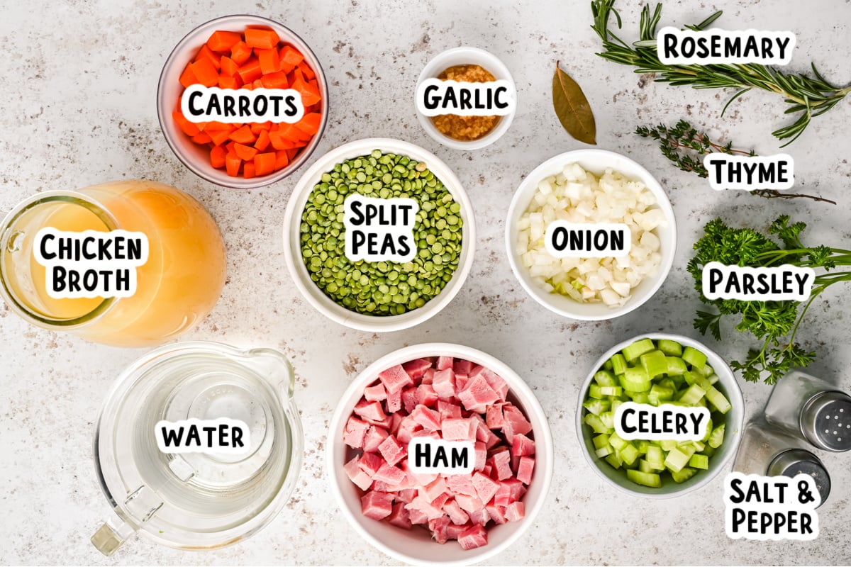 split pea ingredients. 