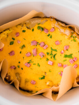 overhead of slow cooker quiche.