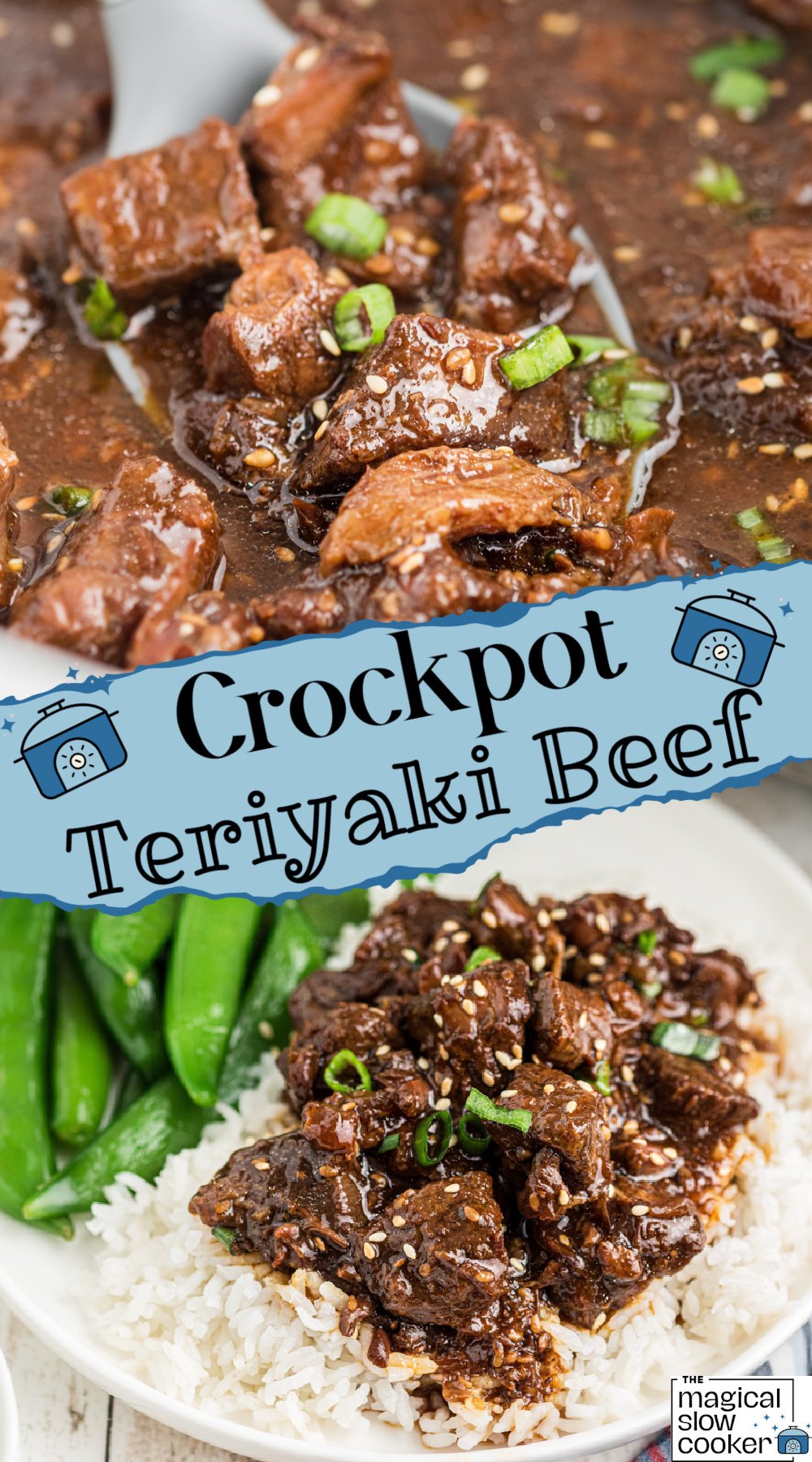 2 images of teriyaki beef.