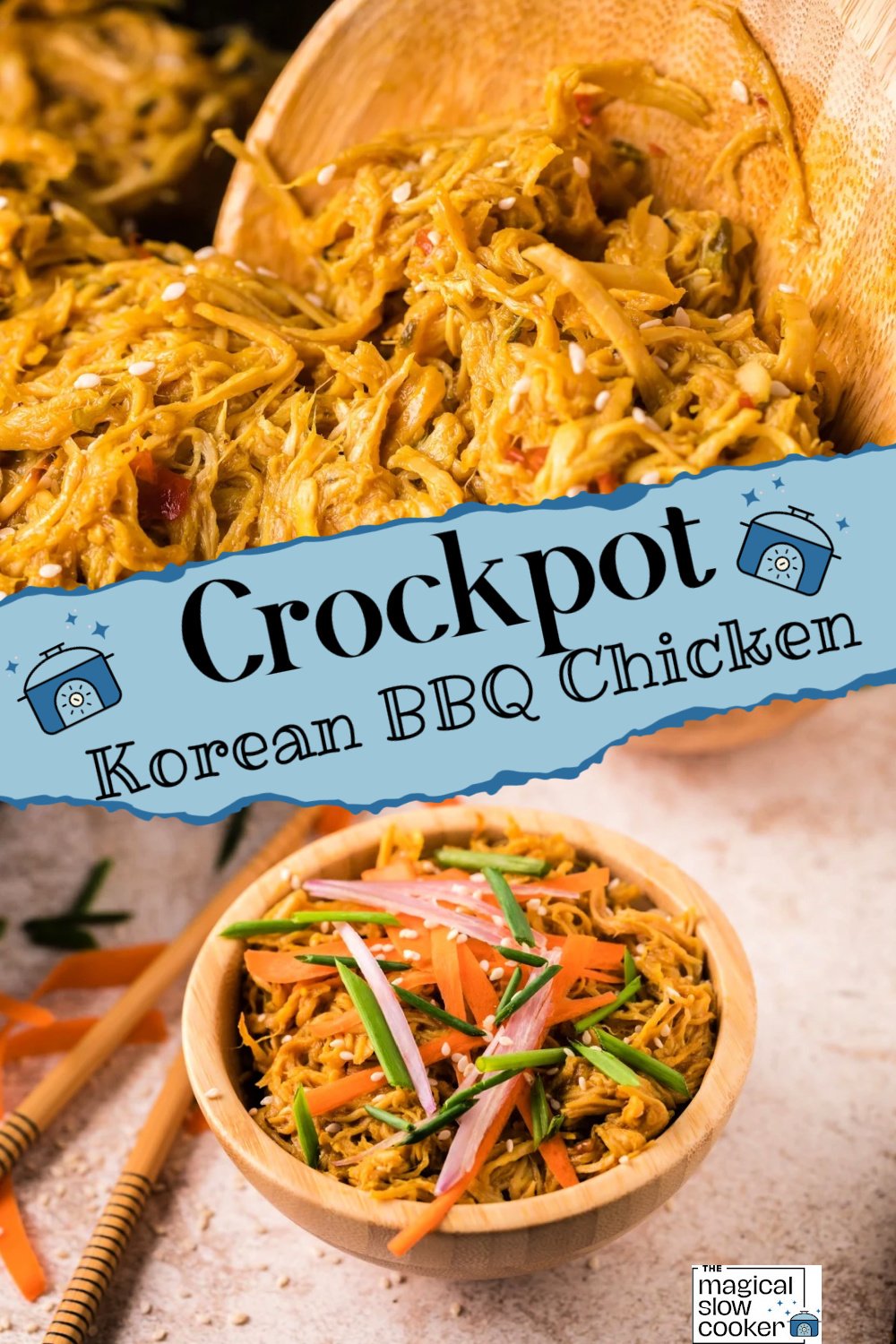 2 images of korean bbq chicken,