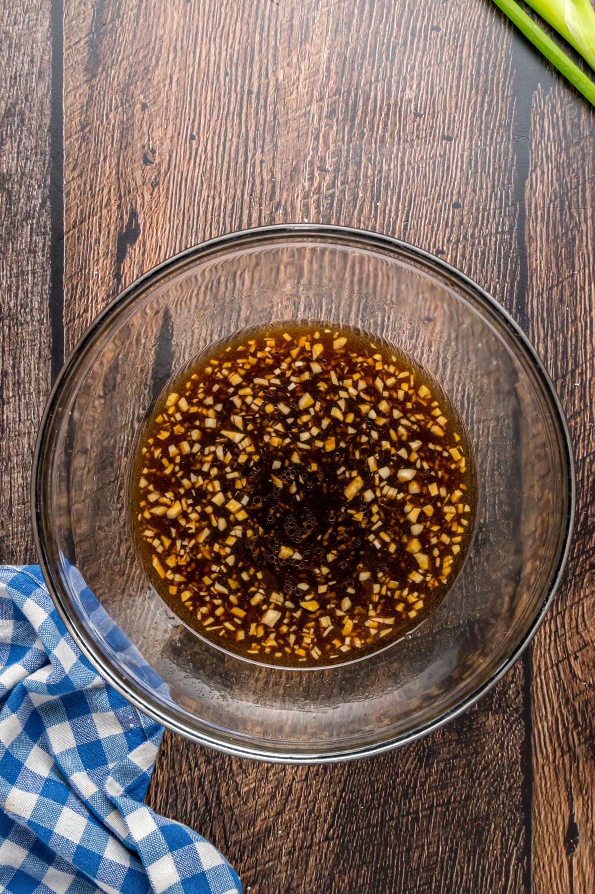 sauce for slow cooker mongolian beef in a glass bowl.