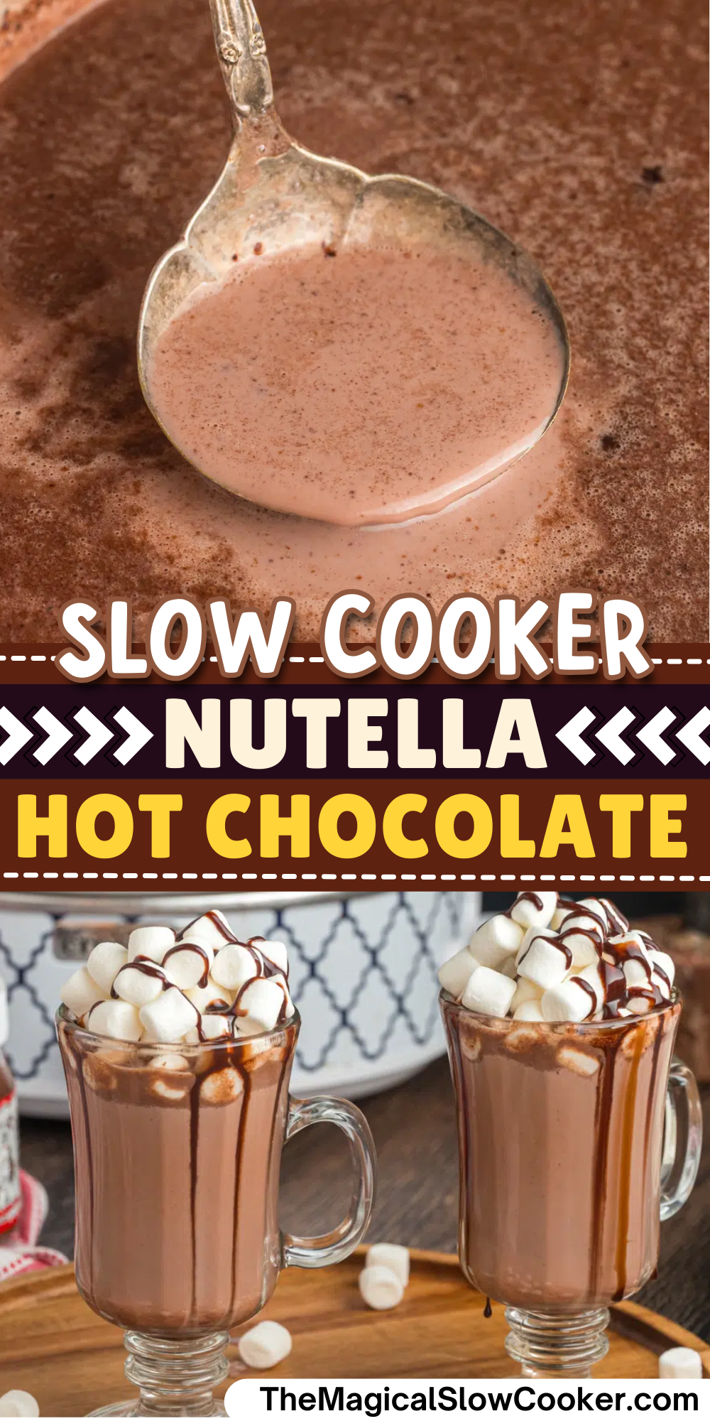 Nutella hot chocolate images with text overlay.