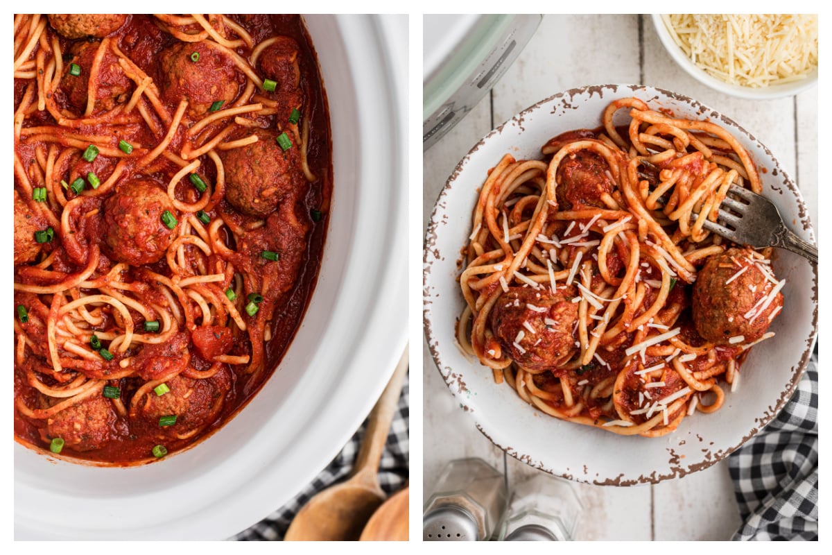 Crockpot Spaghetti and Meatballs