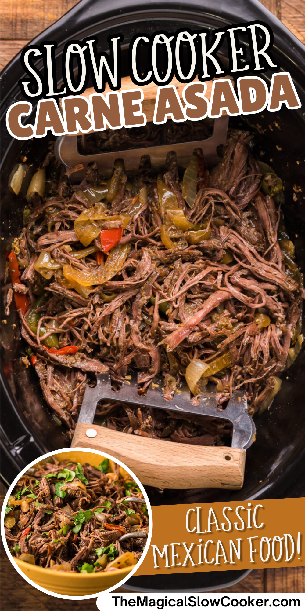Carne asada images with text overlay for pinterest.