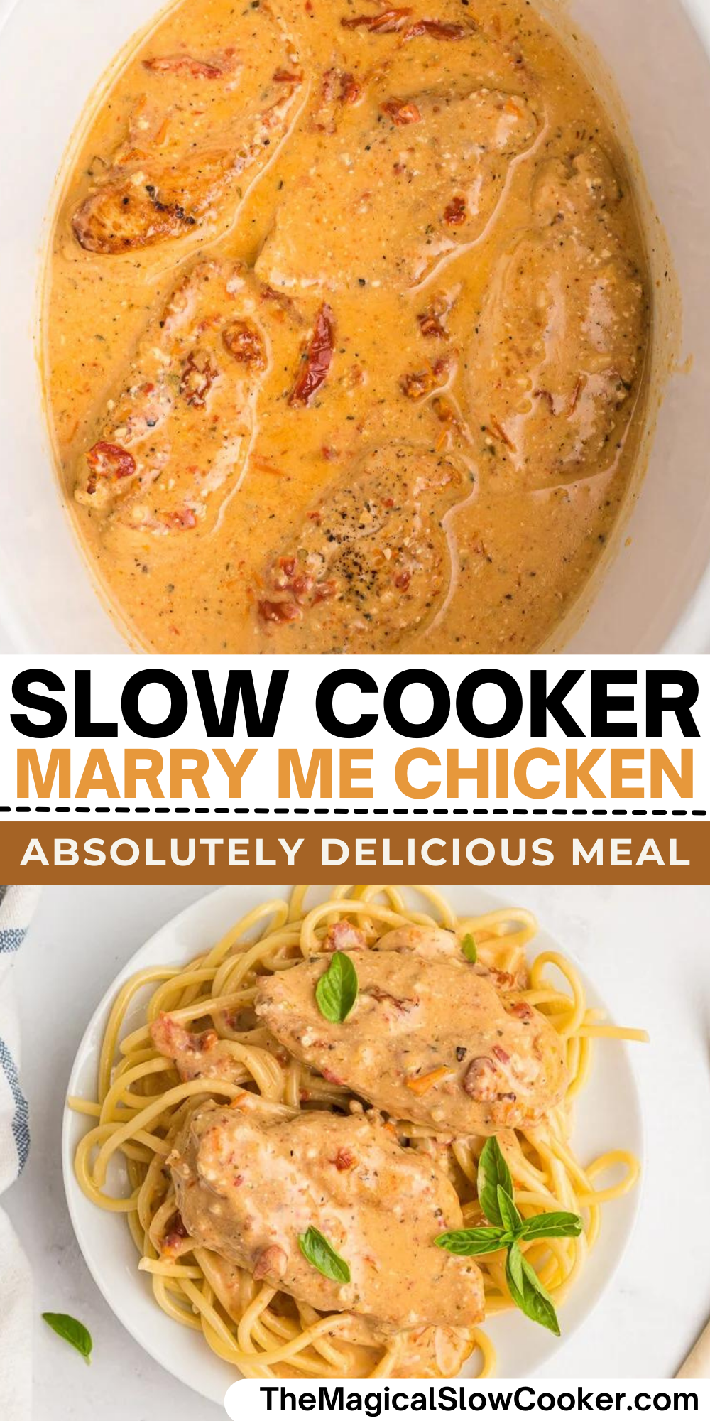 Marry me chicken images with text overlay for pinterest.