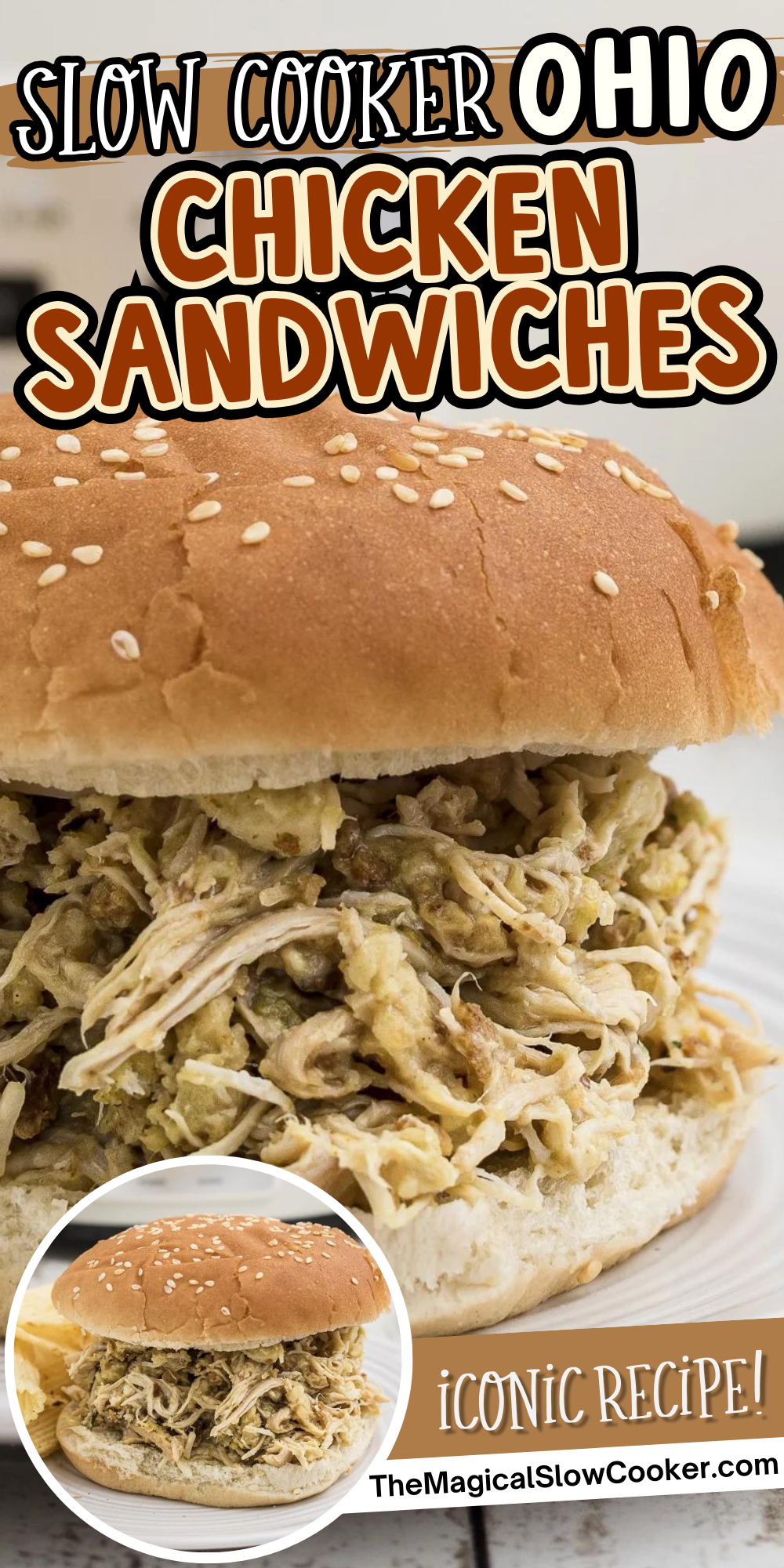 Ohio chicken sandwiches images with text overlay for pinterest.