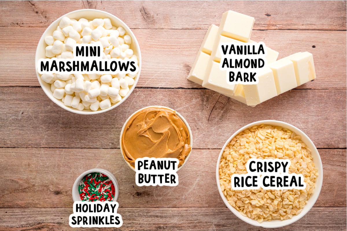 Ingredients for slow cooker avalanche cookies on a table.