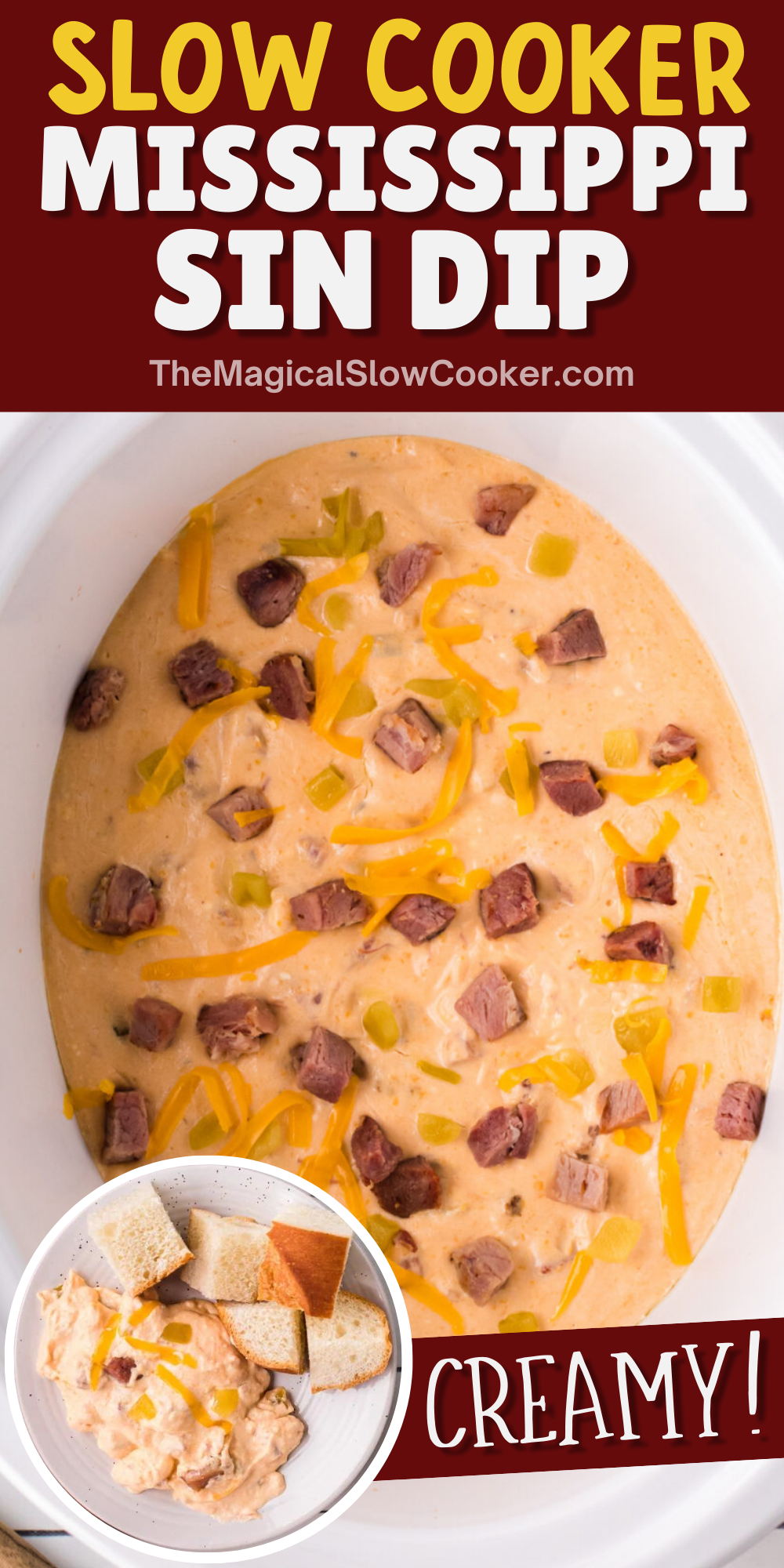 Mississippi sin dip images with text overlay for pinterest.