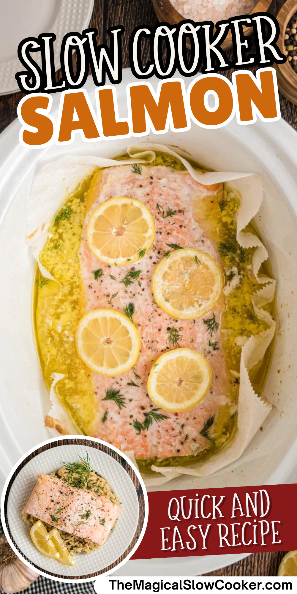 Salmon images with text overlay for pinterest.