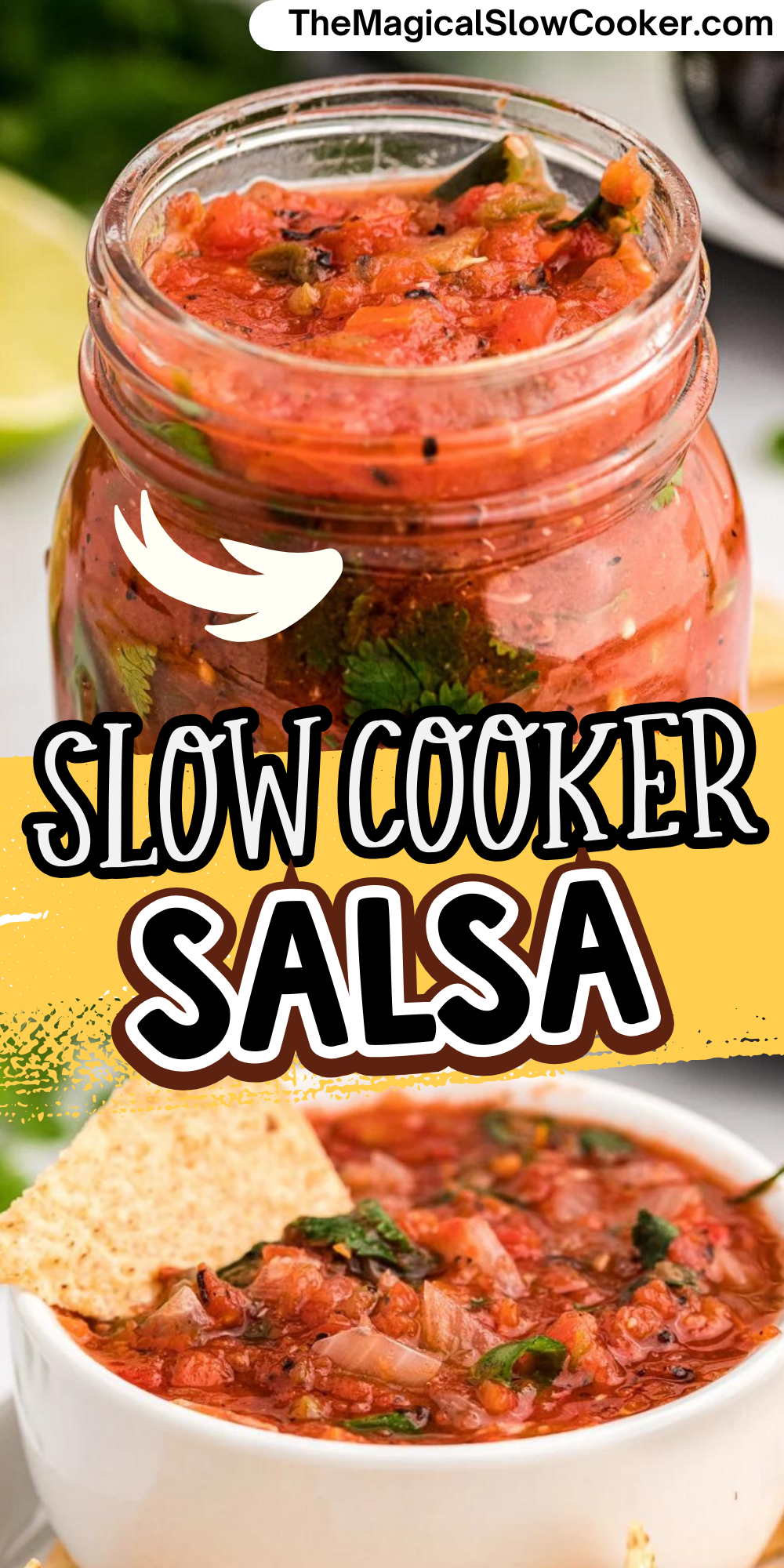 Salsa images with text overlay for pinterest.