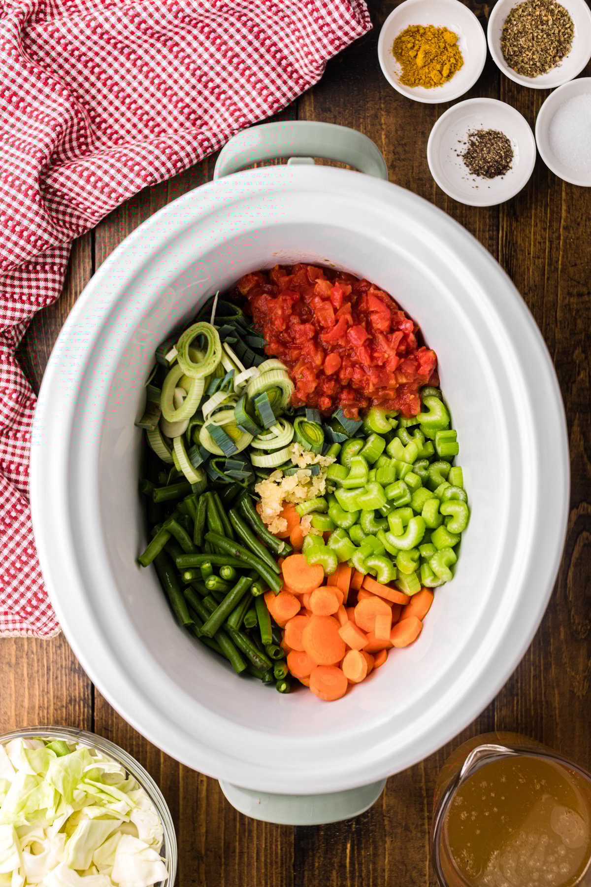 Veggies in a crockpot.